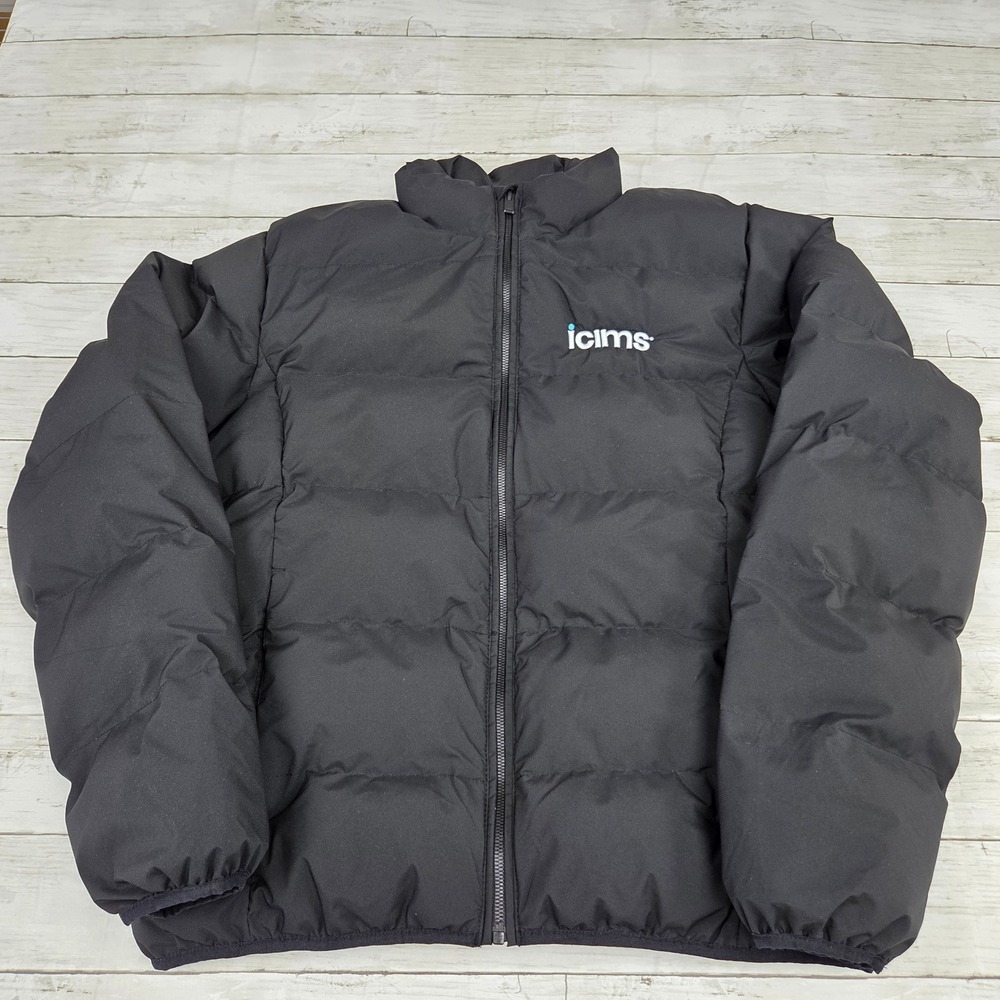 Mercer + Mettle Puffer Jacket Men L Black Embroidered icims MM7210 Full Zip Coat